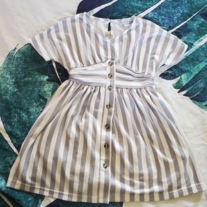 Bailey's Blossoms 12-18 Month Grey White Dress Baby Toddler Dress